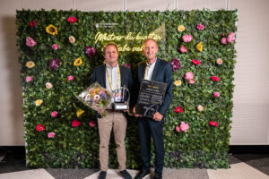 Minerva Imaging's two co-founders Carsten Nielsen and Andreas Kjaer after winning the EY Entrepreneur of the year 2023 regional Zealand.